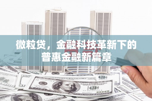 千阳微粒贷，金融科技革新下的普惠金融新篇章