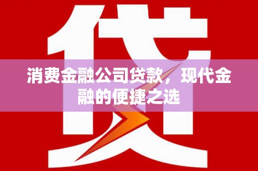 千阳消费金融公司贷款，现代金融的便捷之选